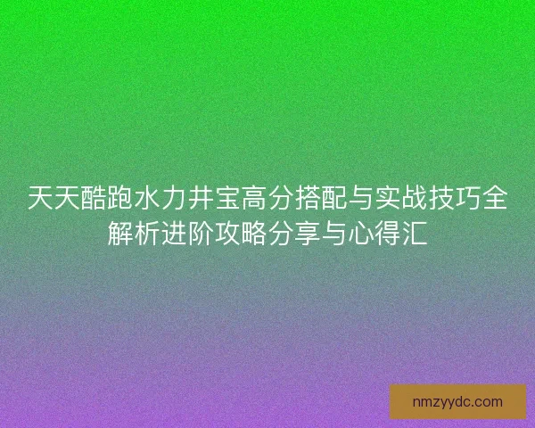 天天酷跑水力井宝高分搭配与实战技巧全解析进阶攻略分享与心得汇